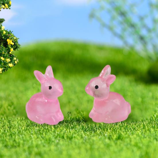 10 шт. светящийся кролик красочный милый темный смоляной миниатюрный сделай сам светящийся ремесленный орнамент смоляной кролик статуя