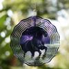 10-Inch Black Horse Wind Spinner - 360° Rotating Metal Garden Art, Outdoor Wind Chime Decor with Rust-Proof Hook for Yard, Patio, or Door Hanging