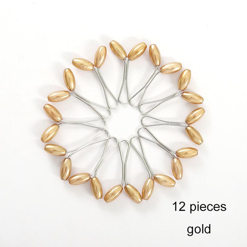 12pcs/lot Anti Slip Brooch Headscarf Shawl Scarf Lady Muslim Fixed Pins Scarf Hijab Clips Pearl Stylish Brooch for Women