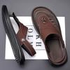 Fashion Summer Flip Flops Men Sandals Genuine Leather Mens Casual Shoes Outdoor Men Leather Sandals for Men Beach Shoes Roman Shoes
