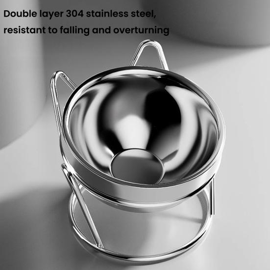 Приподнятая наклонная миска для кошек из нержавеющей стали 304, миска для кормления кошек с защитой от рвоты, приподнятая, дизайн с гладким краем, инструмент для корма для домашних животных