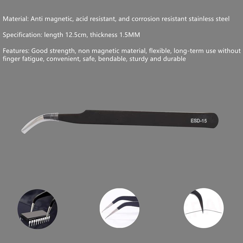 Soldering Iron Kit 60W 110V 220V Adjustable Temperature Solder Tool Set with 5pcs Soldering Tips, Tweezers, Solder Wick