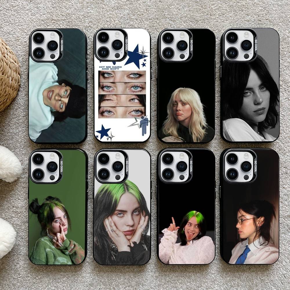 Певица B-Billie Чехол для телефона для iPhone17, 16,15,14,13,12 Pro Max Черный Конфетный Матовый Ударопрочный Чехол