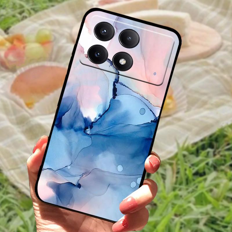 For Xiaomi Poco X6 Case Cover Poco X 6 X6 Pro 5G Silicone Soft Marble Black Bumper Funda Coque for Xiaomi Poco X6 Pro Protective