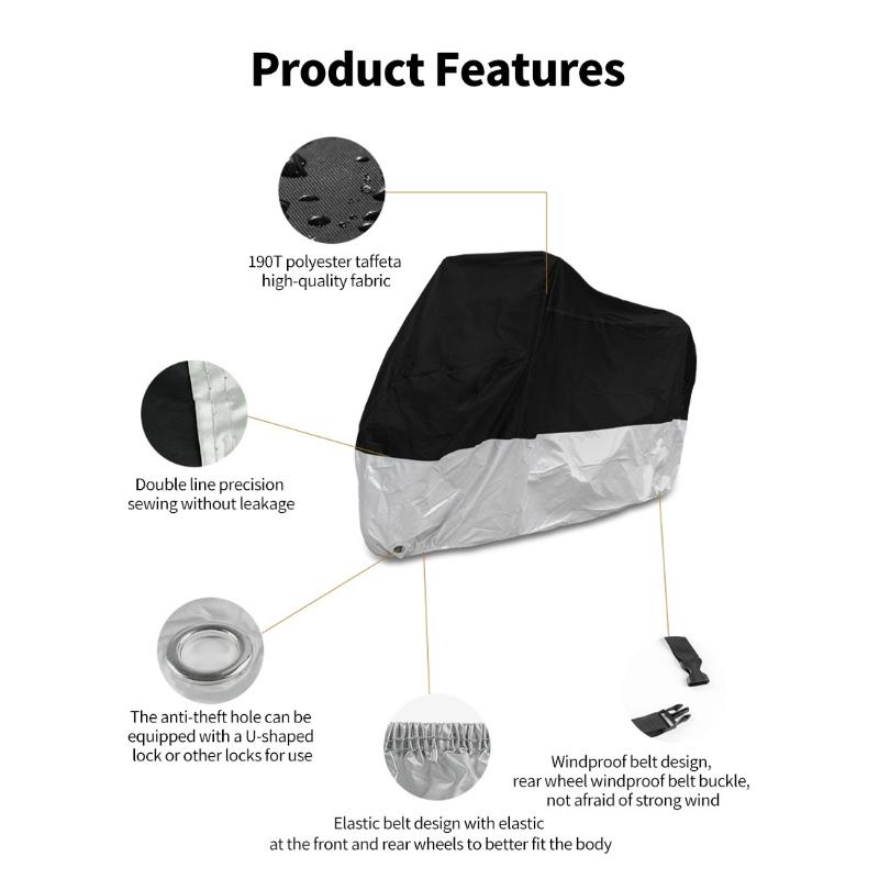 Уличный водонепроницаемый чехол для мотоцикла, всесезонный водонепроницаемый пылезащитный УФ-защитный чехол для мотоцикла, универсальный дождевик