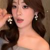 French Retro Royal Court Pearl Grape Earrings: Stylish High-End Studs with Unique Niche Design for Women
