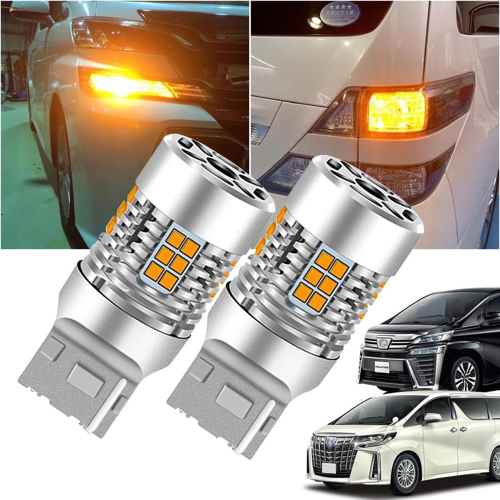 OTORAM 30 Early Model T20 Single LED Turn Signal Bulb with Prevention Vehicle Inspection with Cooling Amber T20 Single 7440 W21W LED Turn Signal