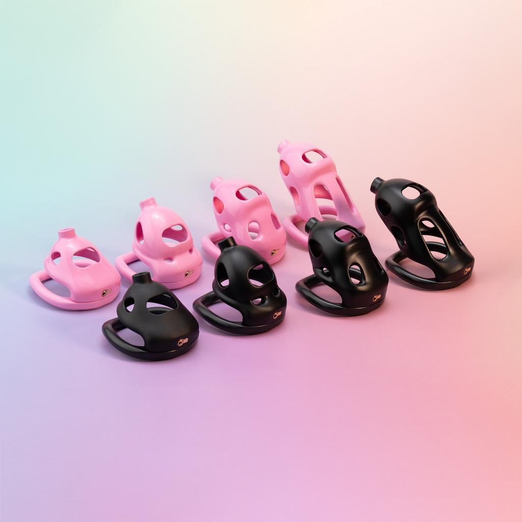 Funnel Male Chastity Cage Mini Lock Core Chastity Device for Men BDSM Chastity Training with 3 Sizes and 4/6 Rings Adult Sex Toy