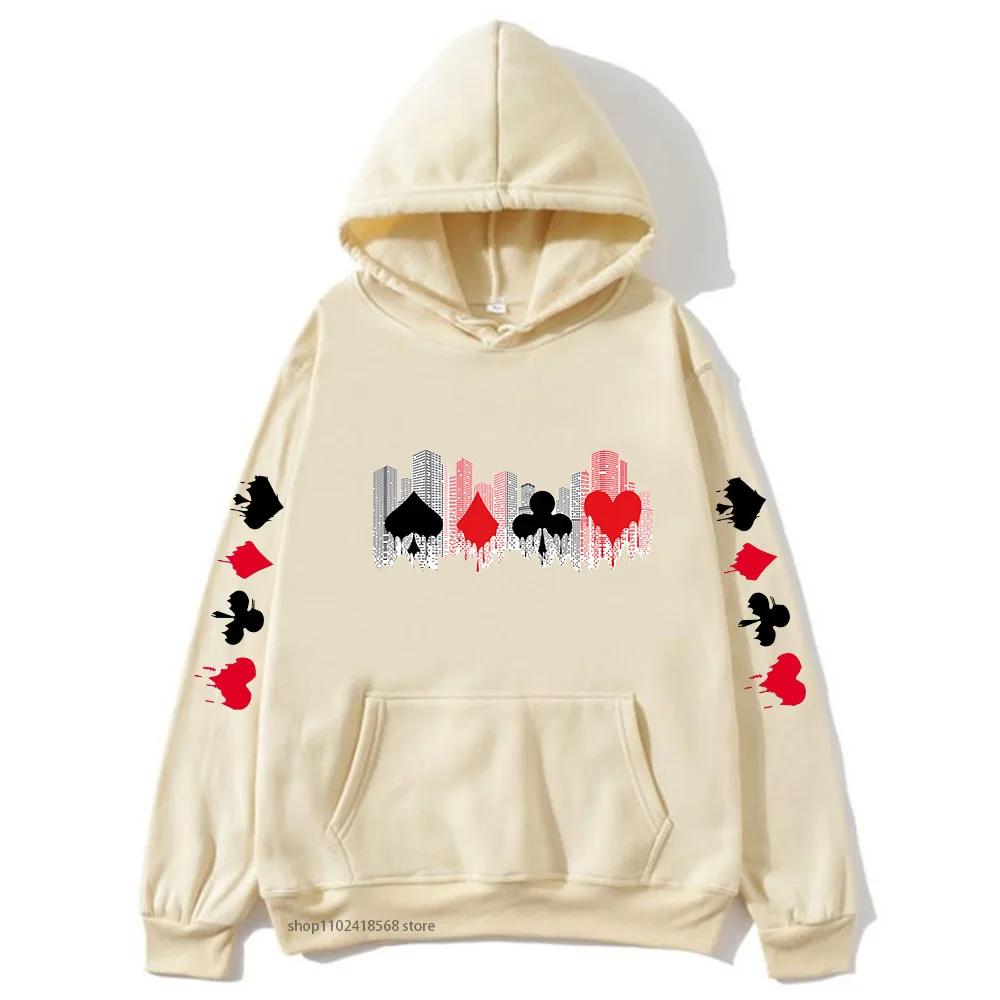 Мужские здания и игральные карты толстовка с капюшоном Alice In Borderland толстовка с капюшоном Y2k Sudaderas Мужская одежда
