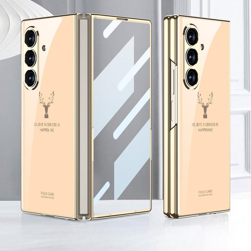 Samsung ZFold8Ultra Электролитическое покрытие Противоударный чехол для мобильного телефона Стеклянный узор Складной экран Жесткий чехол