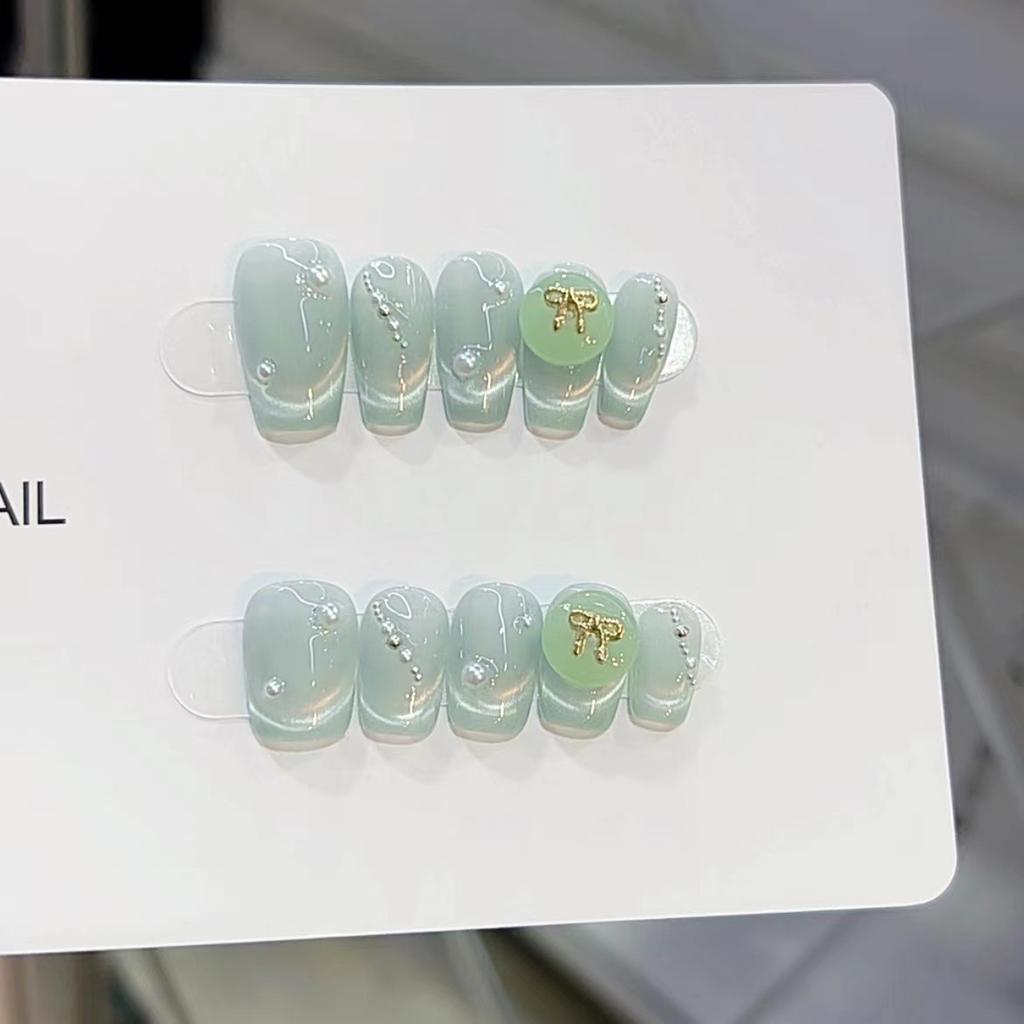 Pure Hand-made Phototherapy Wearable Nail Tablets, Chinese Style Ping An Buckle Wearable Nail Finished Product Reusable Nail Patches