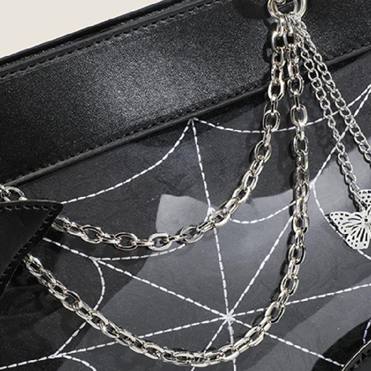 Сумки-мессенджеры в панк-стиле, Хэллоуин, готические, с бабочками, паучьей сетью, сумки-тоуты