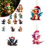 Playful Dragon Acrylic Christmas Hanging Decoration For Festive Car Interior Adornments