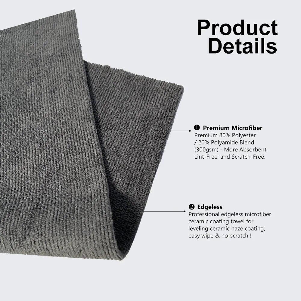 DetailingKing 10 шт. 300GSM Премиум полотенце из микрофибры для детализации безворсовая профессиональная автомобильная тряпка для выравнивания керамического дымчатого покрытия