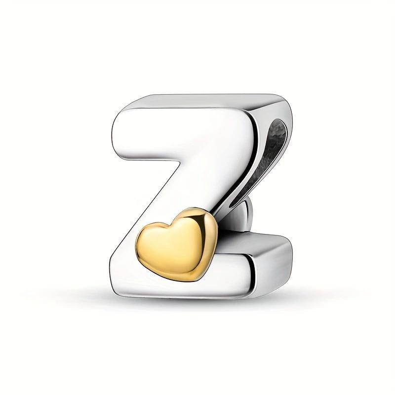 925 Серебряные бусины с 26 буквами алфавита AZ, подвески, подходят для оригинального браслета, настоящее серебро для женщин, бусины для ювелирных украшений своими руками