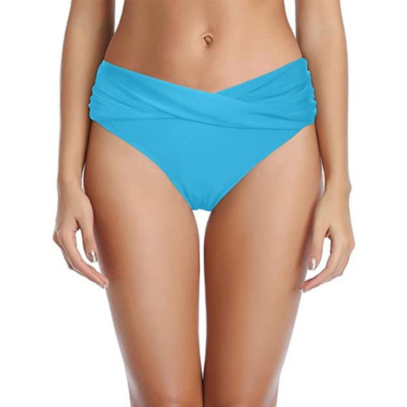 Women Low Waist Ruched Bikini Bottoms Swimsuit Briefs Pants