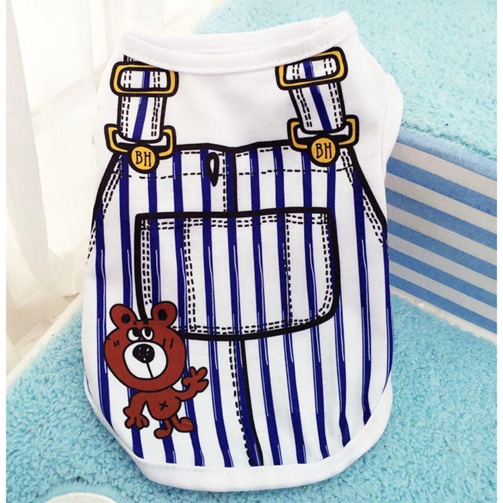 Pink Blue Puppy Dogs Vests Soft Small Dog T-Shirt Lovely Cartoon Clothing Summer Shirt