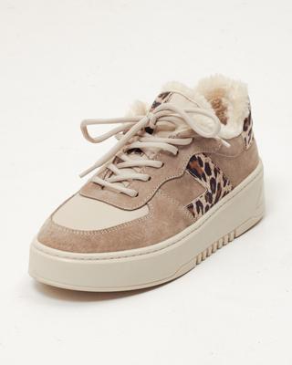 Кроссовки утепленные 6901308 36 бежевые леопард