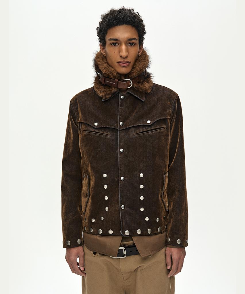 Adsb Andersson Bell Georgia Flock Velvet Jacket (Brown)