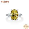 Tancise Jewelry Artificial Gem Ring Oval Simple Elegant Retro Luxury Diamond Silver Ring Ring Gift.