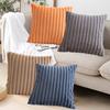 Throw Pillowcase Soft Plush Striped Pure Color Square Shape Bedroom Living Room Sofa Decoration Pillowcase Pillow Cover
