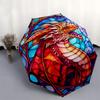 Stained Dragon Wall Art: Vibrant Fantasy DecorUmbrella, Portable 3-Fold Compact Umbrella,Christmas Gift ES513