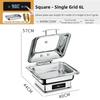Electric Chafing Dish Adjustable Temp Roll Top Food Warmer Temp Display Catering Buffet Stove Stainless Steel Buffet Servers
