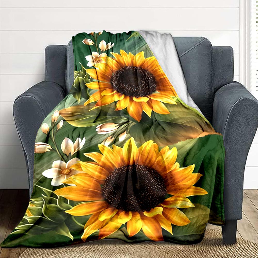 1pc Sunflower Bouquet Blanket Warm, Cozy, And Soft, Suitable for Sofas, Beds, Cars, And Office Use.Perfect for Camping And Travel, Making It a Great G