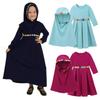 Muslim Islamic Baby Girls' Ramadan Abaya with Hijab Full Length Robe Burka Maxi Little Kids/Toddler Baby Girl Dresses