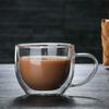 Кружка стеклянная с двойными стенками, прозрачная, для чая, кофе, молока, воды, из высокоборосиликатного стекла, чайная посуда, питьевая посуда, кухонные инструменты для офиса, подарки