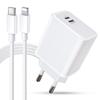 Двухпортовое зарядное устройство PD25W Flash Charging Set Новая модель Подходит для Apple 8~16 Android PD Reverse L+C Fast Charge Plug
