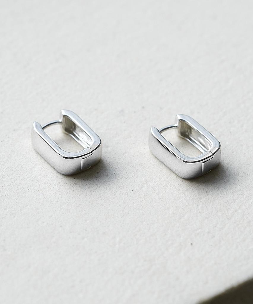 Серебряные серьги Alleun 925 пробы, квадратные, массивные, с застежкой one-touch, роскошные