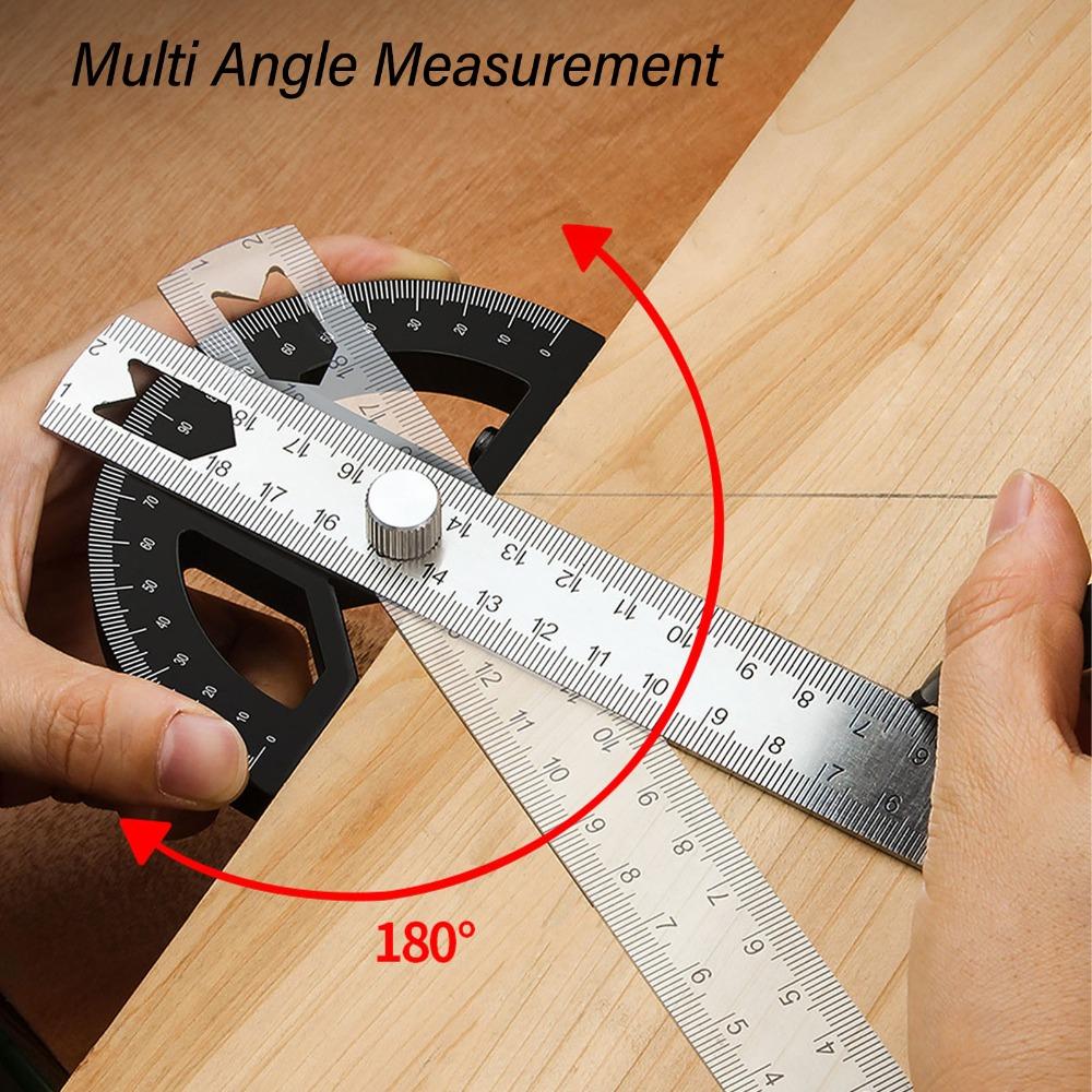 0-180 Degrees Carpentry Angle Ruler Stainless Steel Angle Finder Ruler Construction