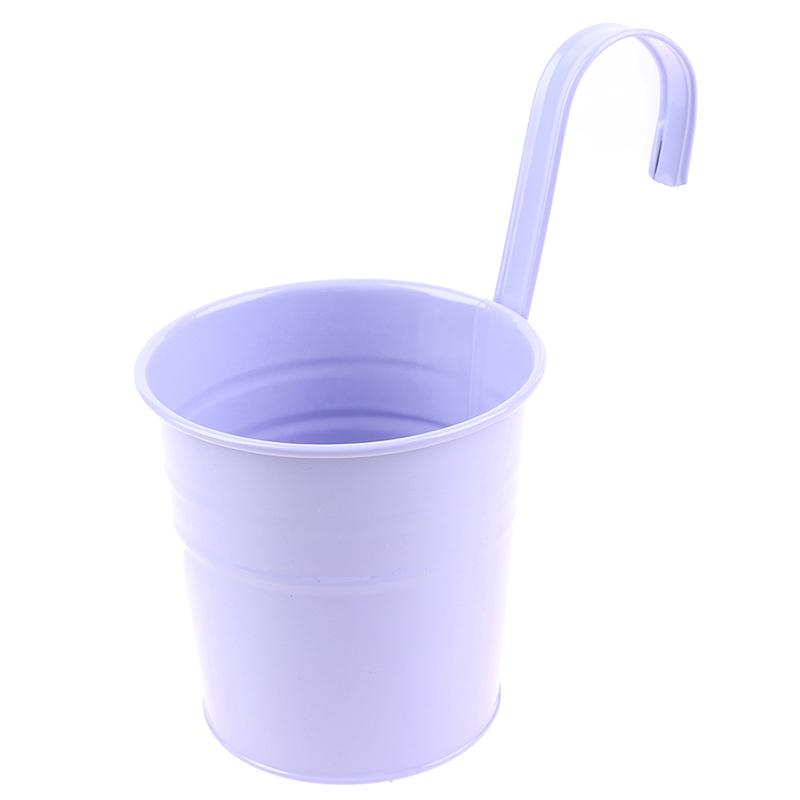 Metal Iron Hanging Flower Pot Container Home Balcony Garden Planter Barrel