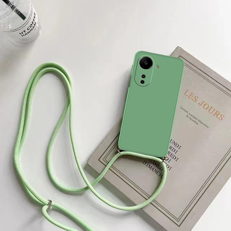 A35 5G Case Crossbody Lanyard Necklace Cord Liquid Silicone Phone Case For Samsung Galaxy A35 5G Strap Shockproof Soft Back Cover