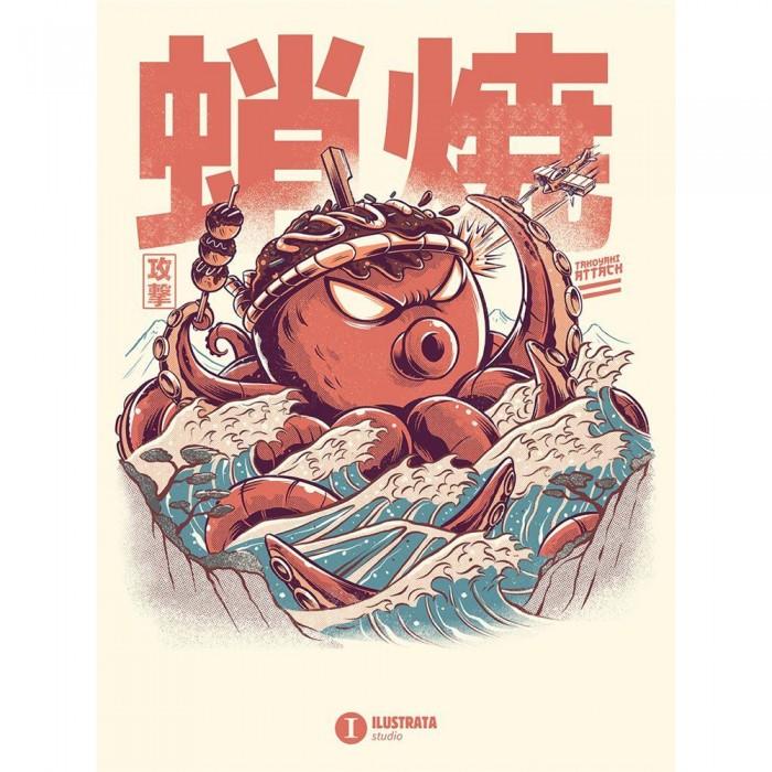Ilustrata Takoyaki Attack Framed Canvas Print