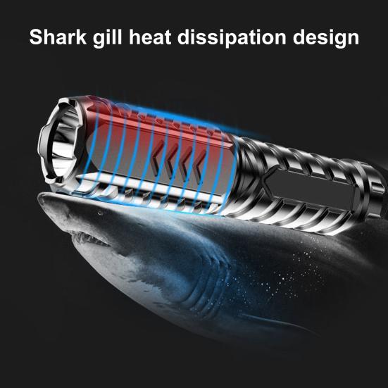 Super Bright LED Flashlight 3 Modes Compact Size Portable IPX7 Waterproof Multifunctional Rechargeable Emergency Flashlight