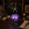 Resin Dragon Sculpture Statue with Ball, Dark Style Figurine, USB Powered Desktop Ball Lamp Ornaments, Fantasy Gift for Men & Lovers Mythical Creature