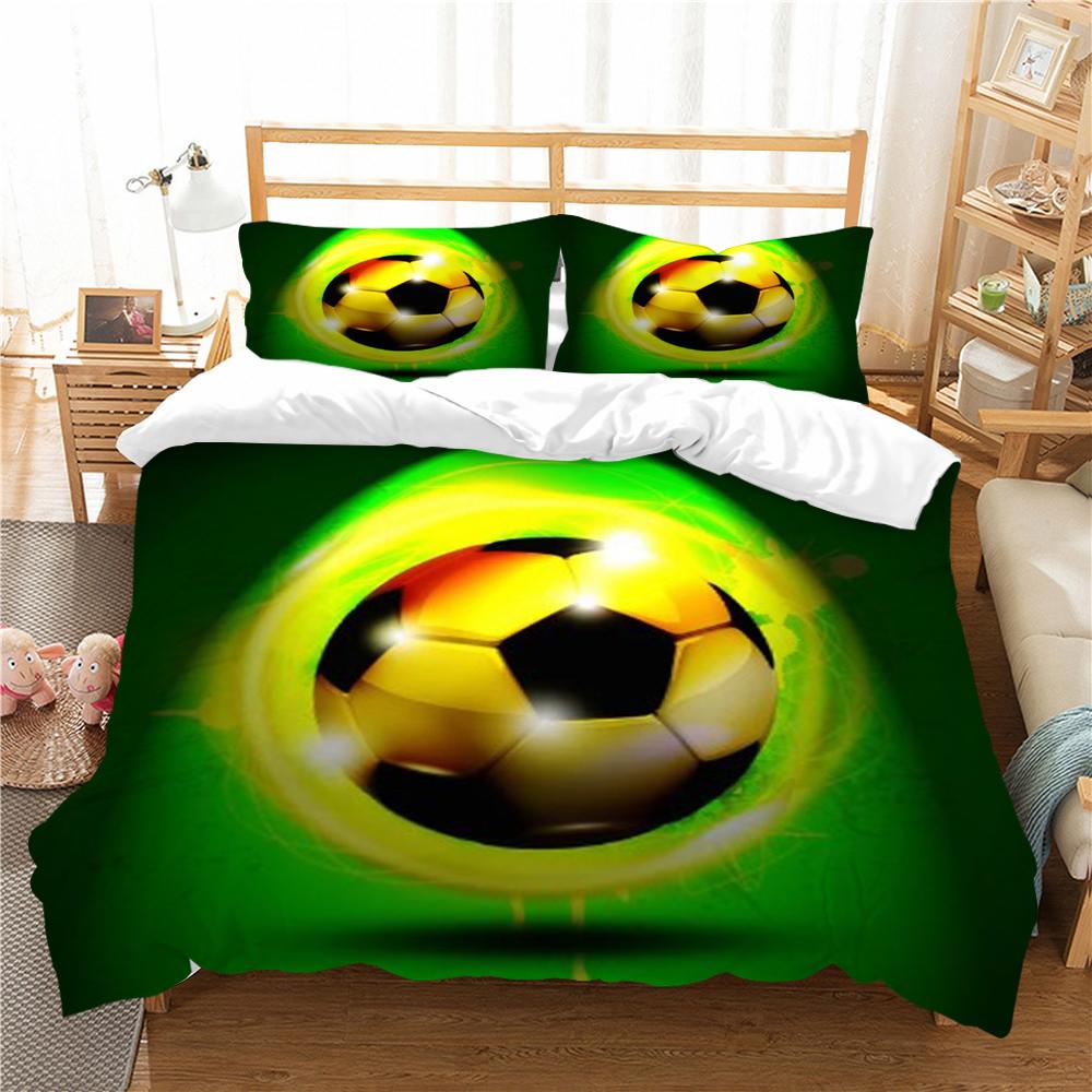 Мягкий дышащий комплект постельного белья с футбольным принтом 2/3 шт. пододеяльник для девочек и мальчиков домашнее постельное белье пододеяльники из микрофибры теплые