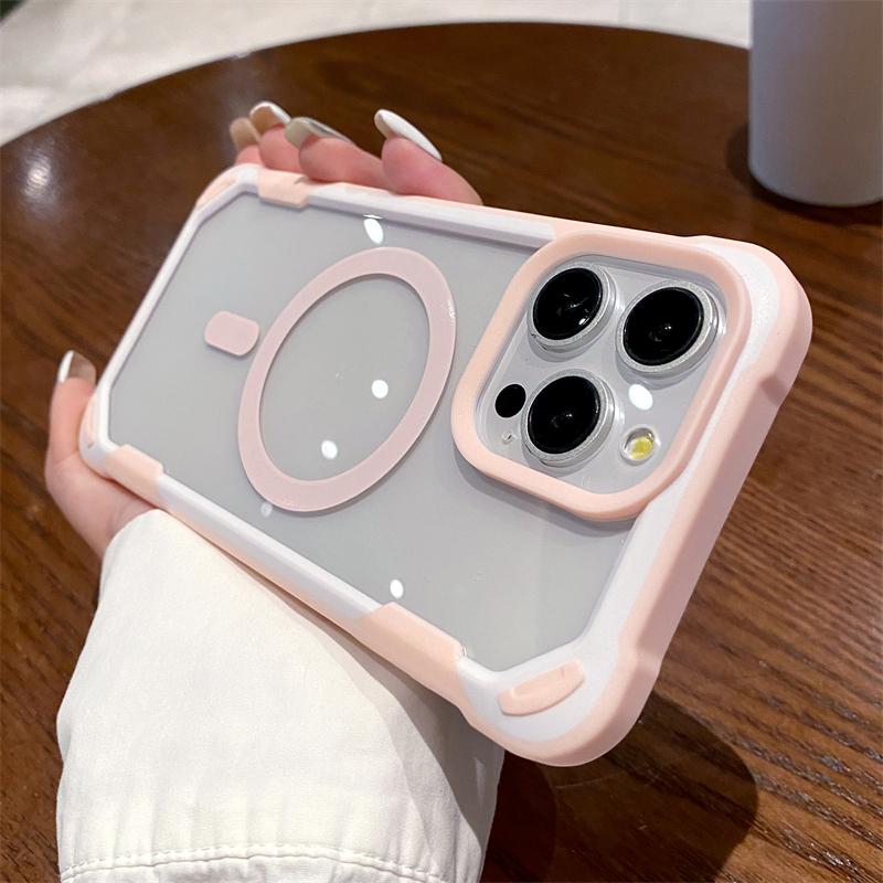 Luxury For Magsafe Wireless Charge Magnetic Case For iPhone 15 14Plus 13 12 11 Pro Max Heavy Armor Bumper Shockproof Clear Cover