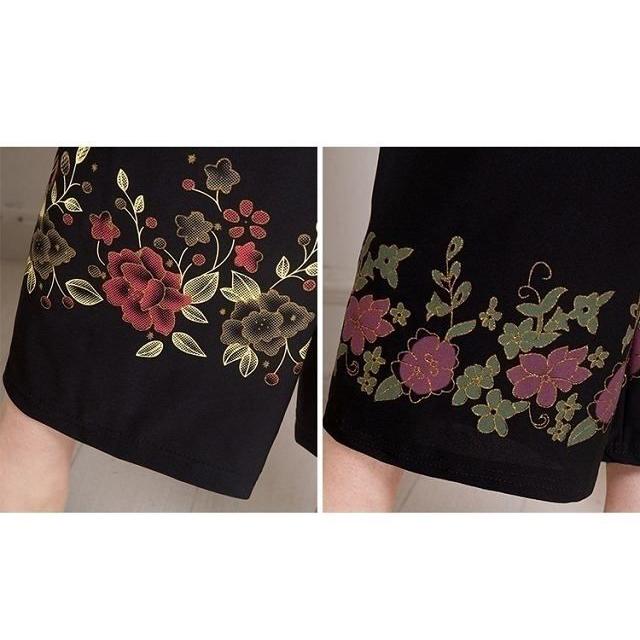 Женские летние тонкие брюки большого размера, свободные, с эластичной резинкой на талии, простые укороченные брюки с высокой талией, широкие брюки с цветочным принтом, повседневные прямые материнские брюки