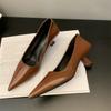 Luxury Pumps Shoes for Women Heeled Woman Medium Heel Stiletto Heels High Sandal Party Office Elegant Brown Small Heel Sexy