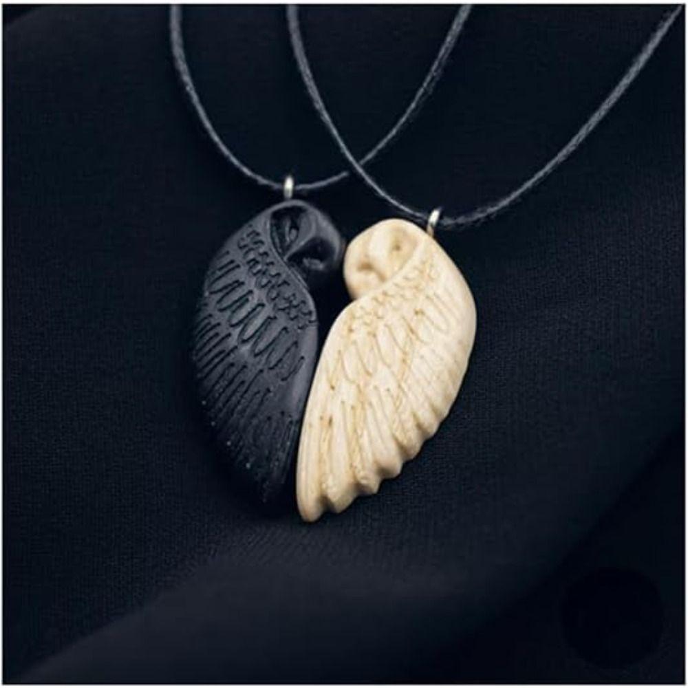 Парное ожерелье с животным узором, Счастливое парное ожерелье, Креативный подарок, Деревянное ожерелье с подвеской в виде совы