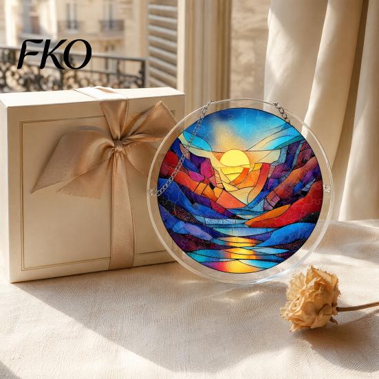 Acrylic Puzzle Pendant Suncatcher, Colorful Window Hanging, 7.48 Inch Sun Catcher Collectible Decoration Ornament, Ideal for Gifting And Home Decor 3D