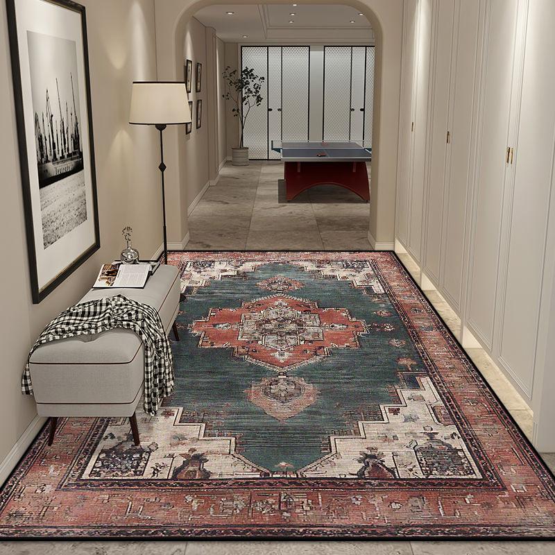 Ковер в персидском стиле большого размера, нескользящий, для гостиной, легко чистится, придверный коврик, мягкий, складной, ковер для зоны отдыха, можно стирать в машине