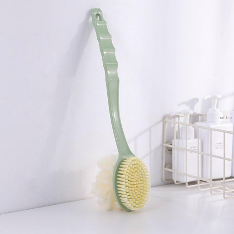 Двусторонняя мягкая щетка для ванны с длинной ручкой для чистки и пилинга спины