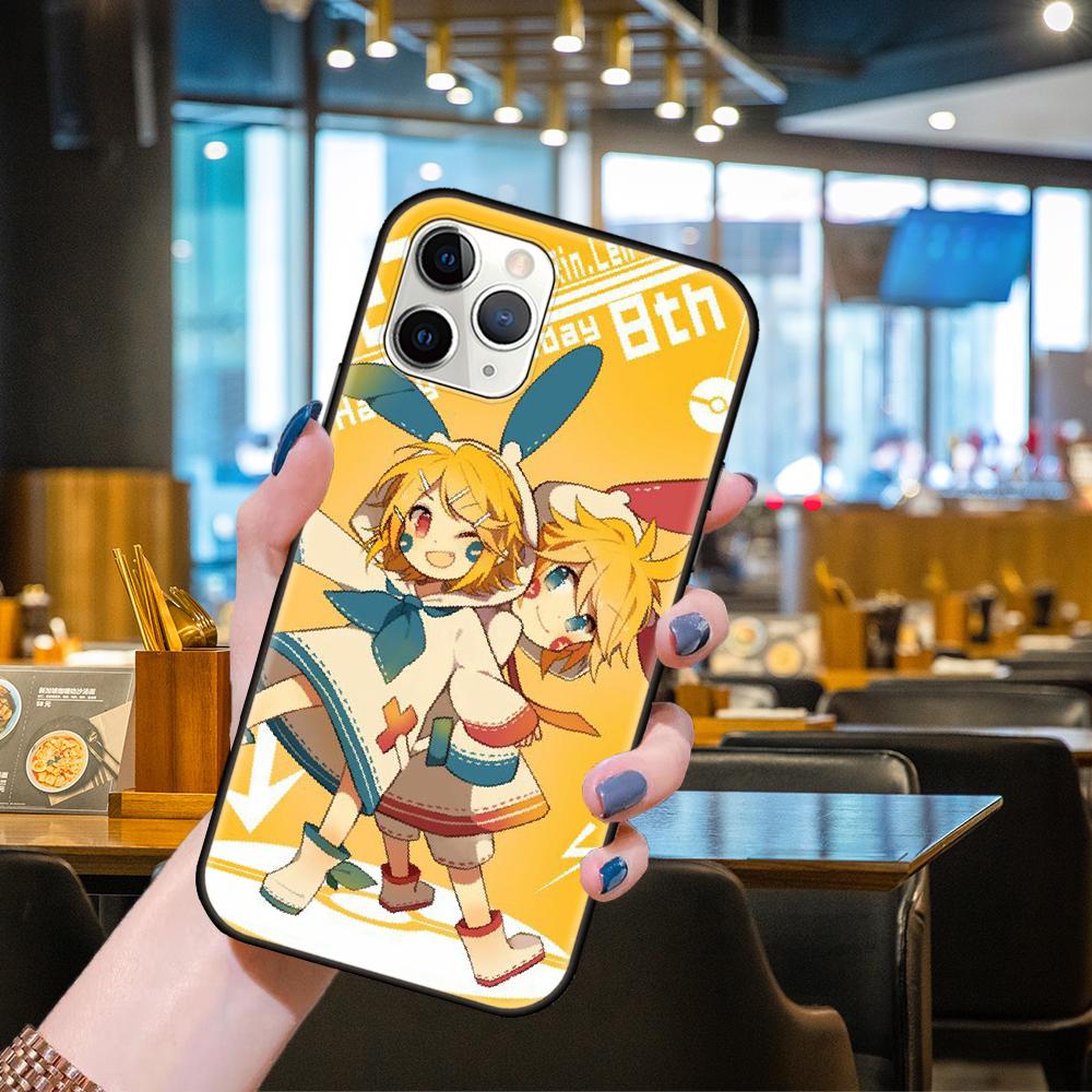 Телефон для Apple iPhone 13 12 11 Mini Pro Max SE XS XS XR 8 7 6 S плюс черная крышка водонепроницаемое мягкое кагамин Rin Vocaloid