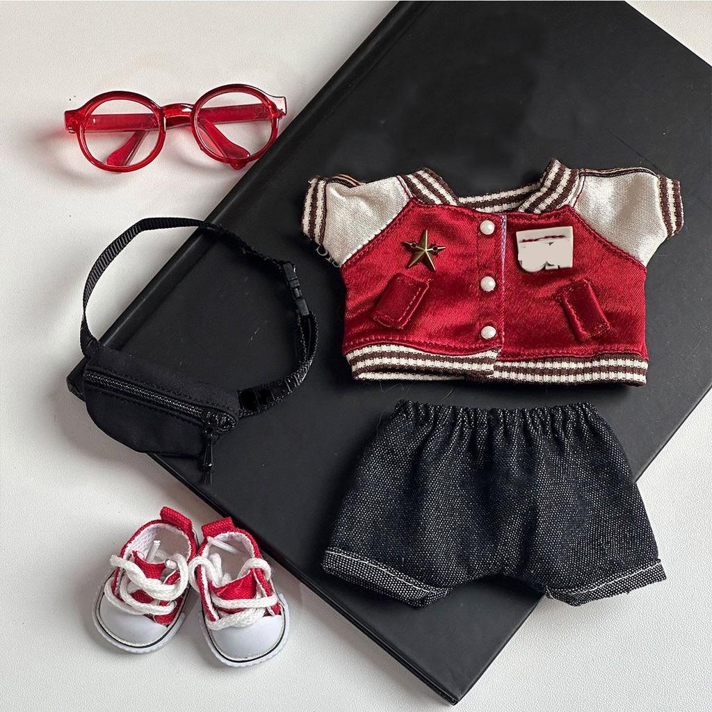 First And Second Generation Baby Clothes 17cm Doll Sitting Party Clothes Accessories Overalls