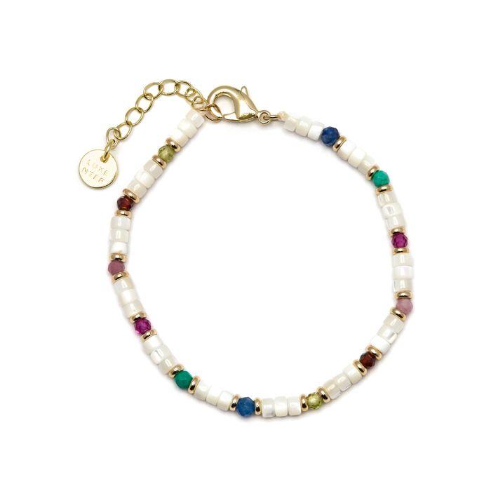 Bracelet - Luxenter - Xolau - Nacre blanche - finition or 18k - 16 cm + 3 cm d'extension