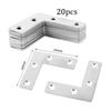 20pcs L Shape Brackets Flat Corner Brace Plates Metal Repair Stainless Steel Plates for Wood Fixing Connector Fixing Brackets